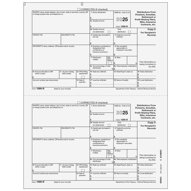 Form 1099-R Distributions from Pensions, etc. - Copy C Recipient