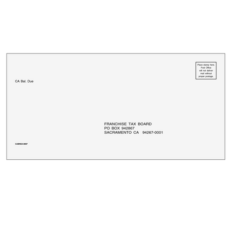 California Balance Due Envelope