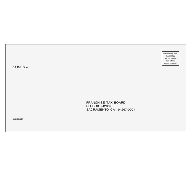 California Balance Due Envelope