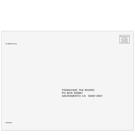 California Balance Due Envelope tax form envelope or kit product image