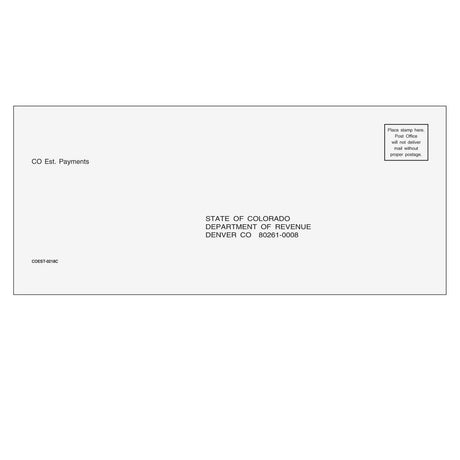 Colorado Estimate & E-file Envelope