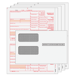 1099-DIV Dividends and Distributions - Preprinted 4-part Kit (with Self Seal Envelopes)