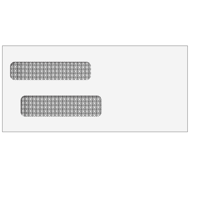 Double Window Envelope (Moisture Seal) 4 1/8 x 8 7/8 - 500 Qty