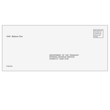 1040 Balance Due Envelope - Ogden, UT tax form envelope or kit product image