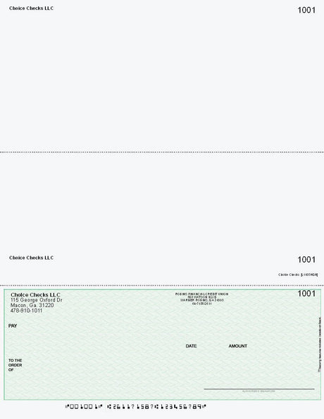 Herringbone Imprinted Business Checks on Bottom - Better Security – Green