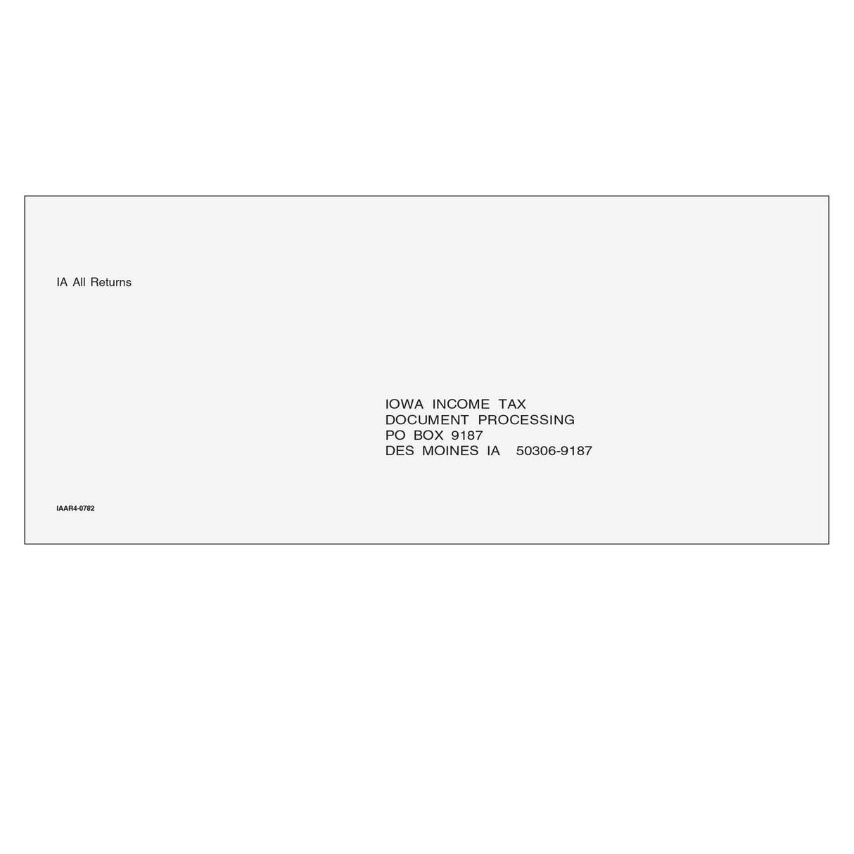 Iowa All Returns & E-File Envelope