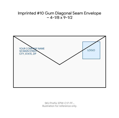 Imprinted #10 Gum Diagonal Seam Envelope – 4-1/8 x 9-1/2 product image
