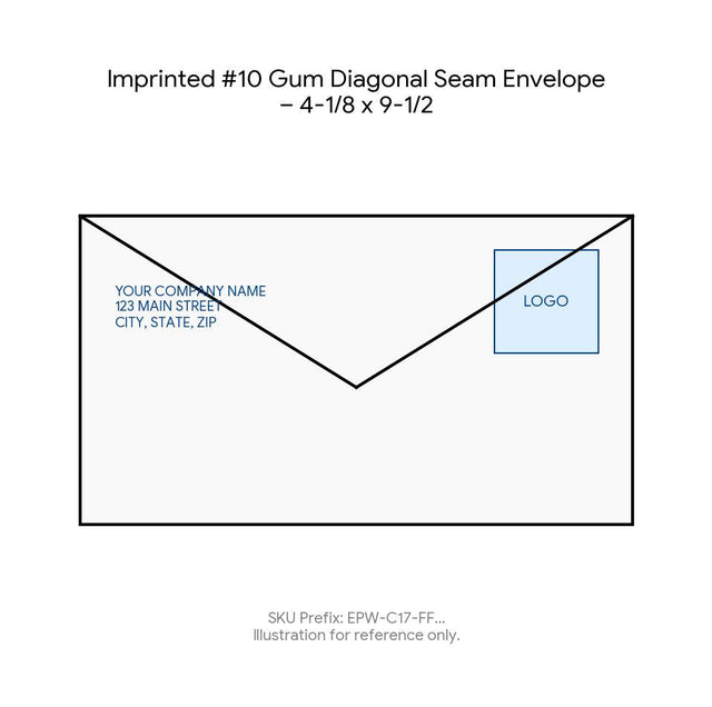 Imprinted #10 Gum Diagonal Seam Envelope – 4-1/8 x 9-1/2 product image
