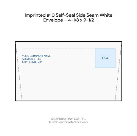 Imprinted #10 Self-Seal Side Seam White Envelope – 4-1/8 x 9-1/2 product image