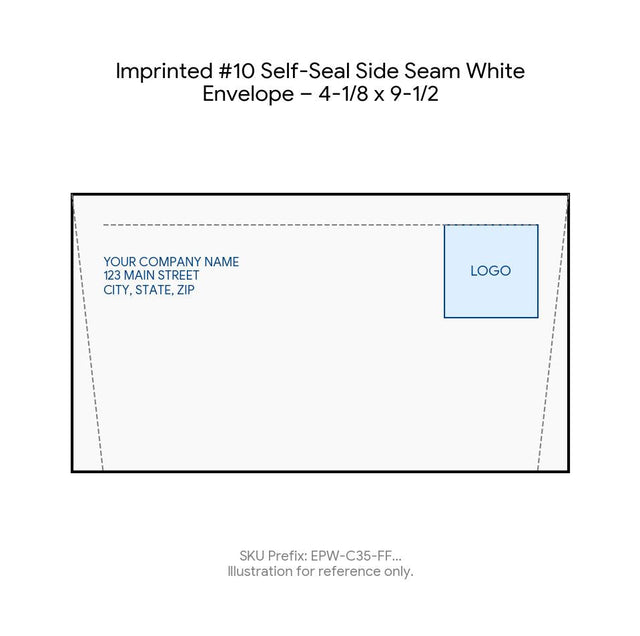 Imprinted #10 Self-Seal Side Seam White Envelope – 4-1/8 x 9-1/2 product image