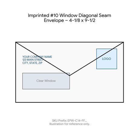 Imprinted #10 Window Diagonal Seam Envelope – 4-1/8 x 9-1/2 product image