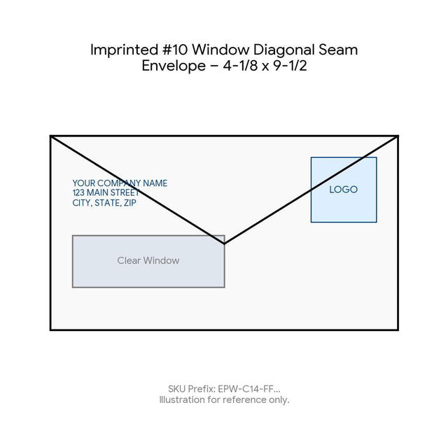 Imprinted #10 Window Diagonal Seam Envelope – 4-1/8 x 9-1/2 product image