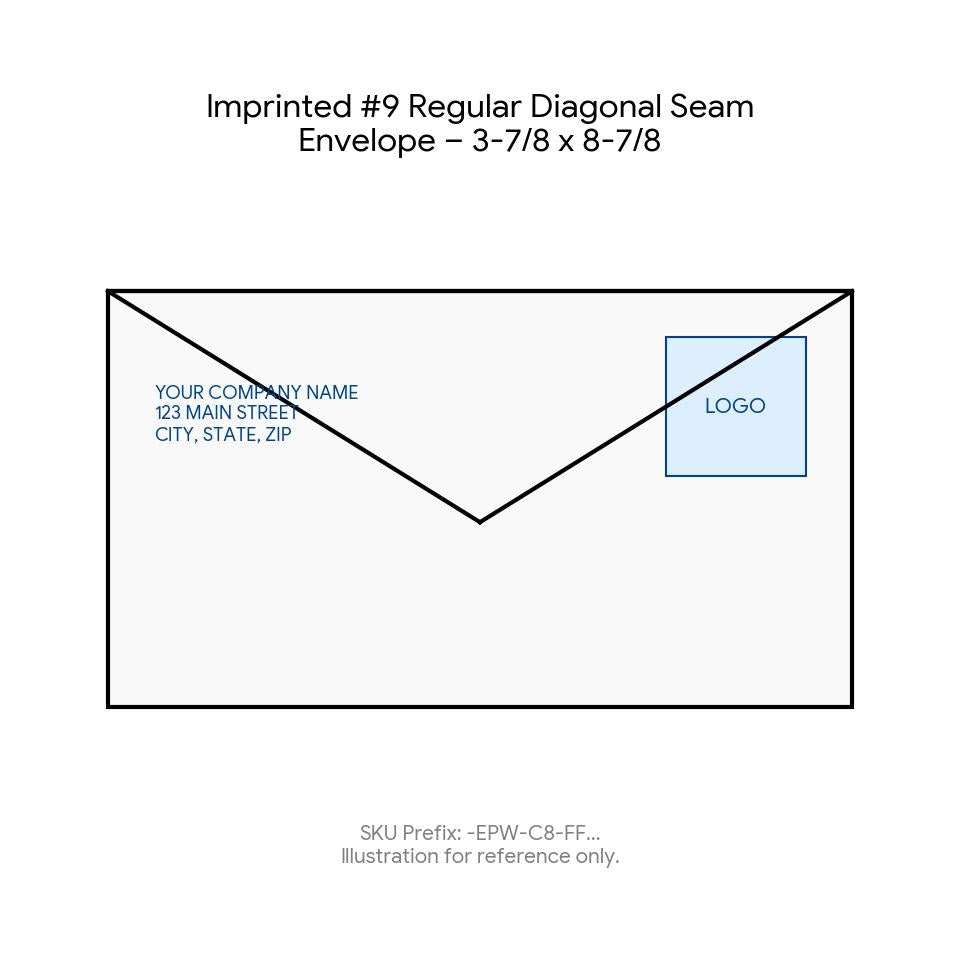 Imprinted #9 Regular Diagonal Seam Envelope – 3-7/8 x 8-7/8 product image