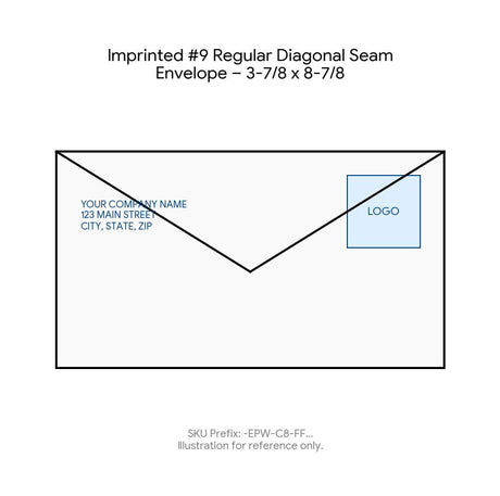 Imprinted #9 Regular Diagonal Seam Envelope – 3-7/8 x 8-7/8 product image
