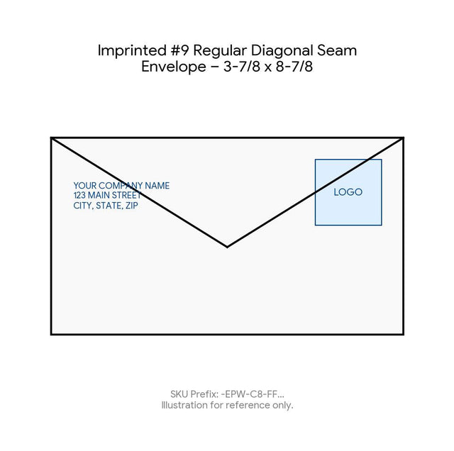 Imprinted #9 Regular Diagonal Seam Envelope – 3-7/8 x 8-7/8 product image