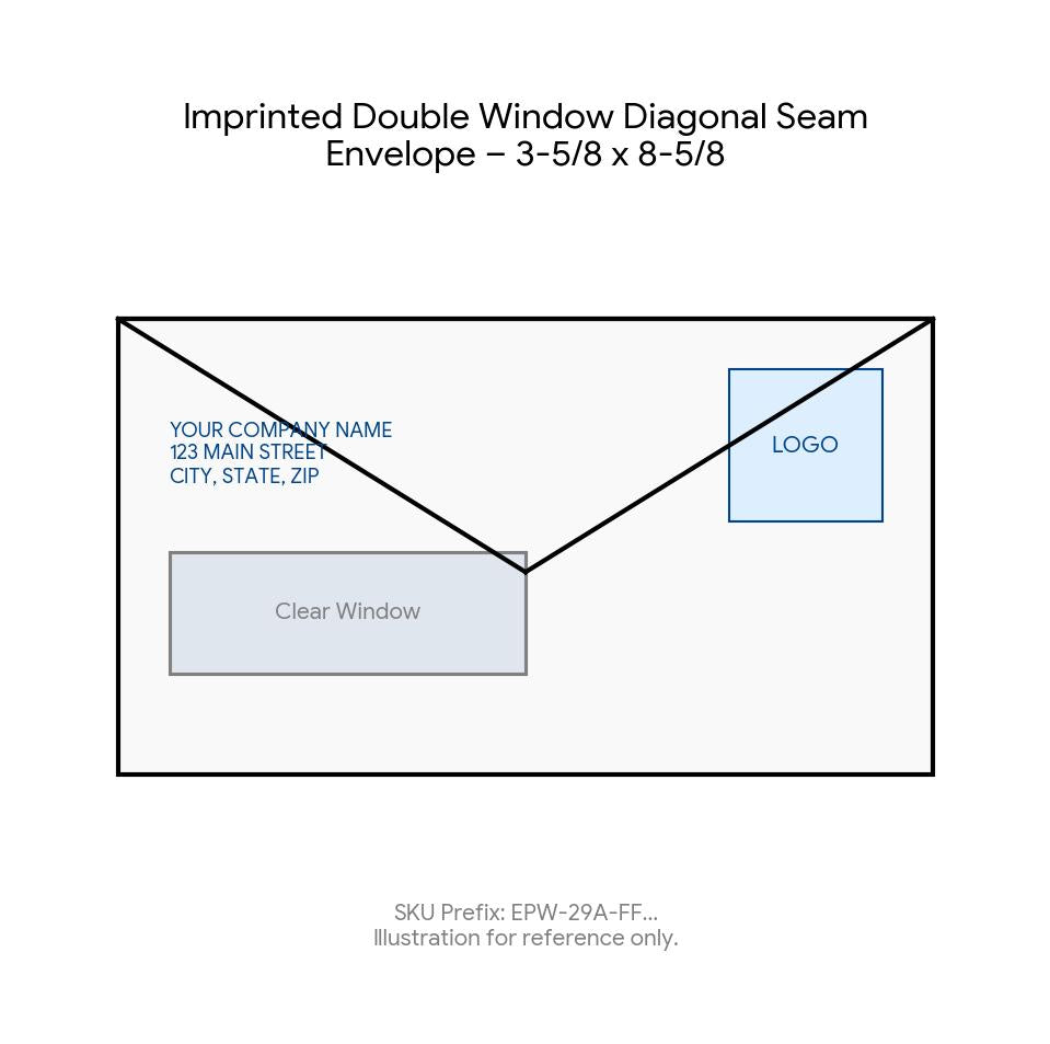 Imprinted Double Window Diagonal Seam Envelope – 3-5/8 x 8-5/8 product image