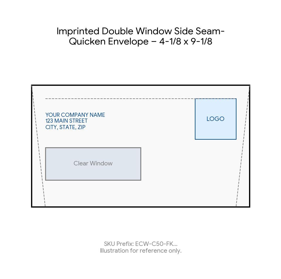 Imprinted Double Window Side Seam-Quicken Envelope – 4-1/8 x 9-1/8 product image