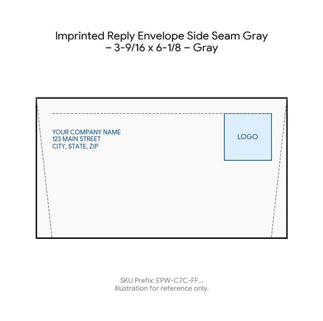 Imprinted Reply Envelope Side Seam Gray – 3-9/16 x 6-1/8 – Gray product image