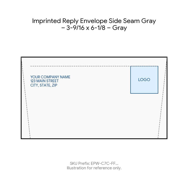 Imprinted Reply Envelope Side Seam Gray – 3-9/16 x 6-1/8 – Gray product image