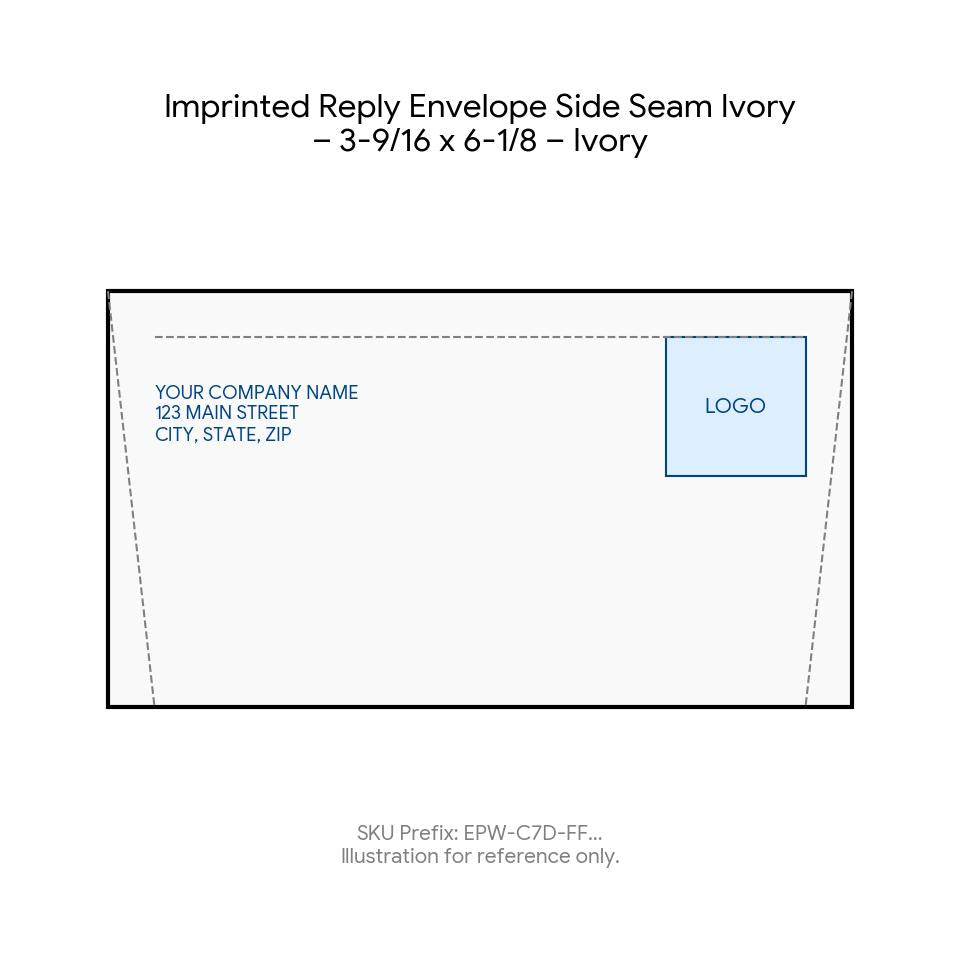 Imprinted Reply Envelope Side Seam Ivory – 3-9/16 x 6-1/8 – Ivory product image