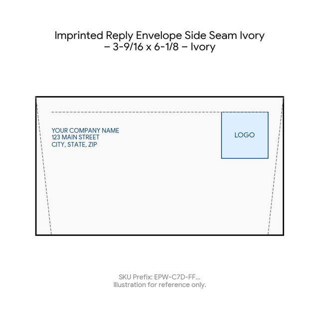 Imprinted Reply Envelope Side Seam Ivory – 3-9/16 x 6-1/8 – Ivory product image