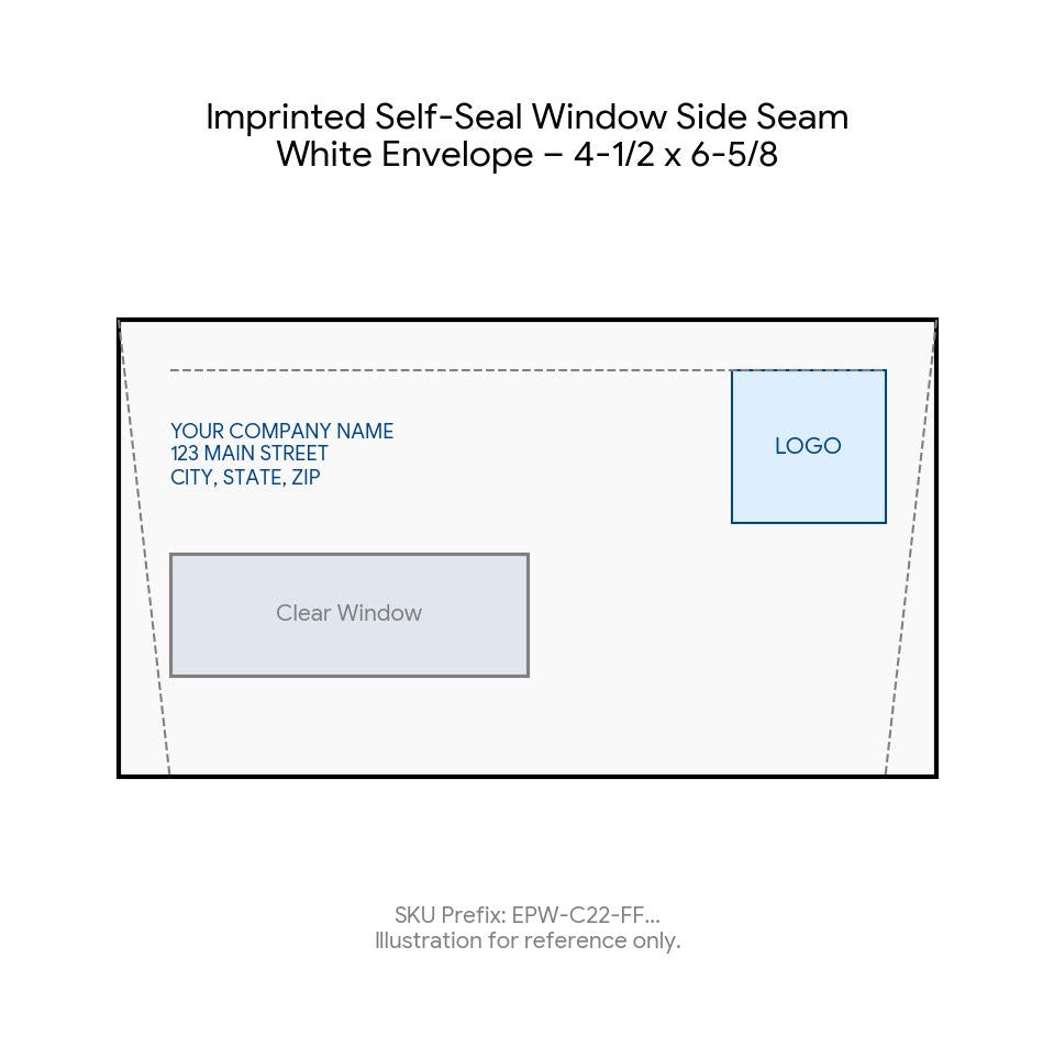 Imprinted Self-Seal Window Side Seam White Envelope – 4-1/2 x 6-5/8 product image