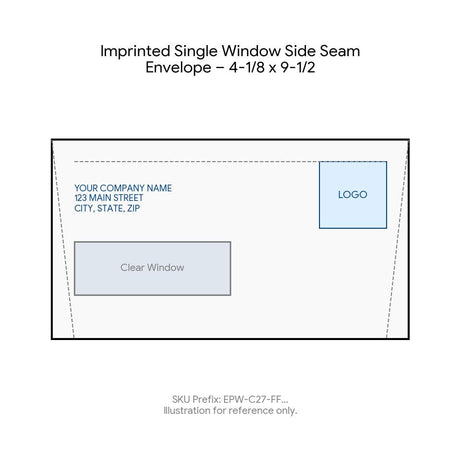 Imprinted Single Window Side Seam Envelope – 4-1/8 x 9-1/2 product image