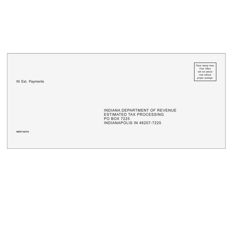 Indiana Estimate Envelope tax form envelope or kit product image