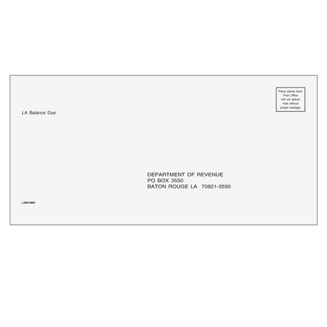 Louisiana Balance Due & E-File Envelope tax form envelope or kit product image