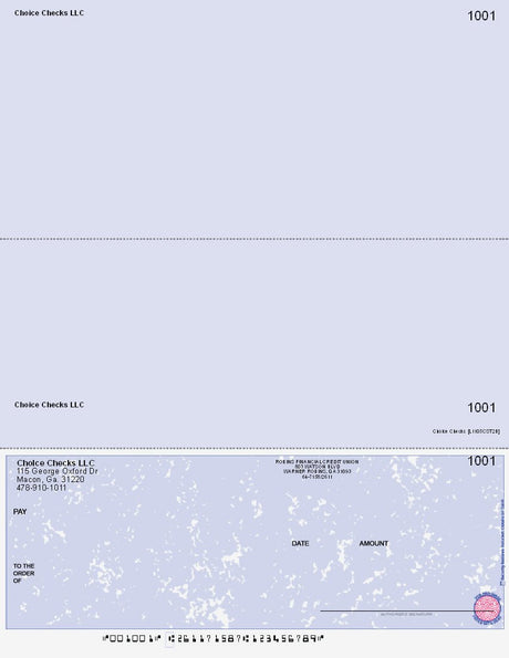 Marble Imprinted Business Check On Bottom - Better Security – Blue