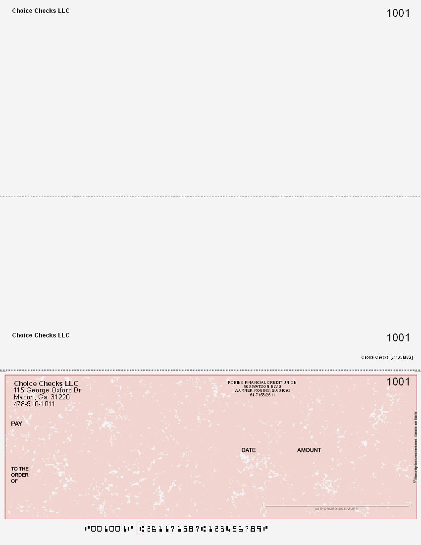 Marble Imprinted Business Check On Bottom - Better Security – Burgundy