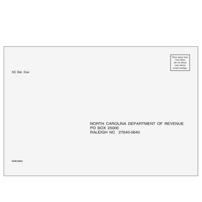 North Carolina Balance Due & E-file Envelope