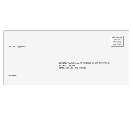 North Carolina Estimate Envelope tax form envelope or kit product image