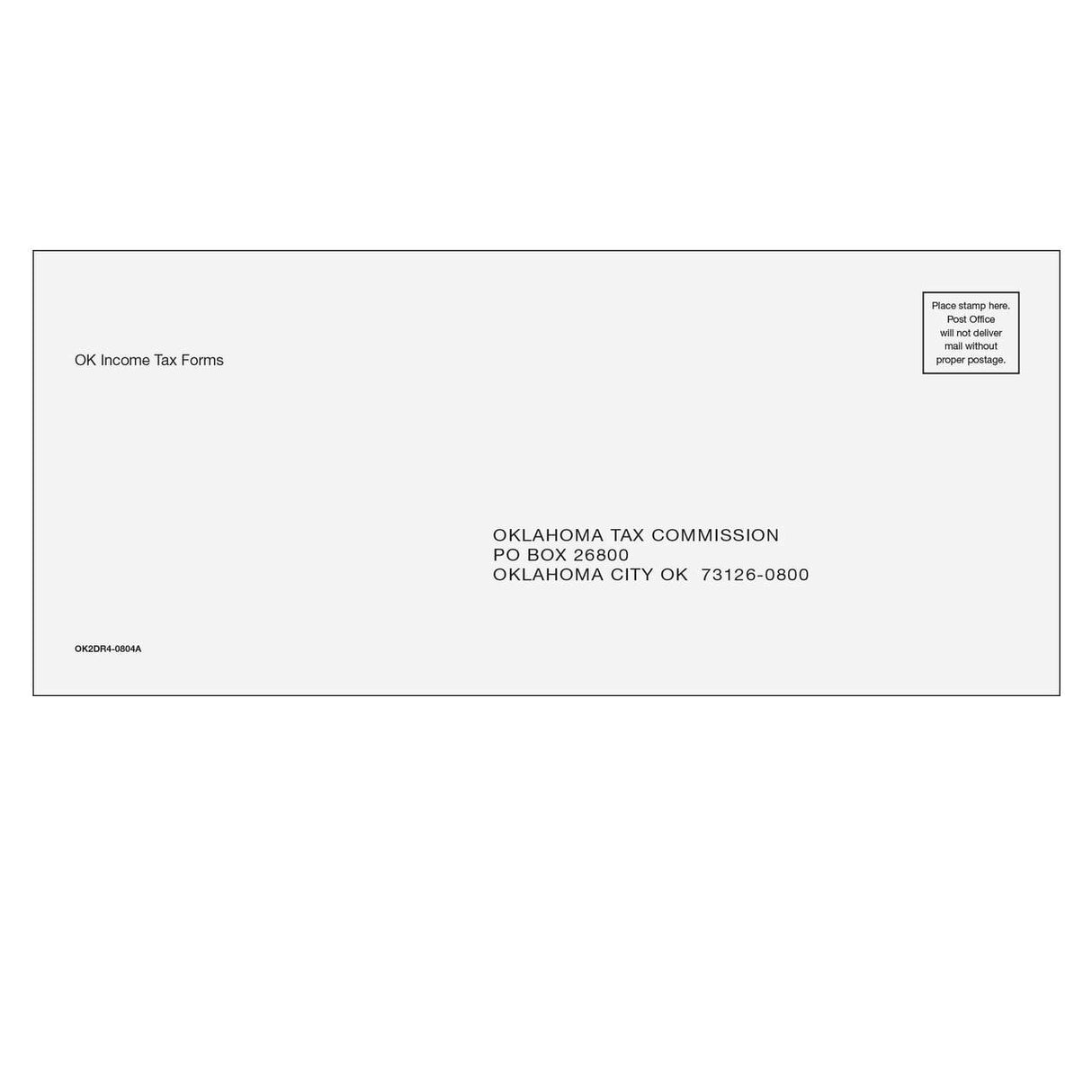Oklahoma Income Tax Envelope