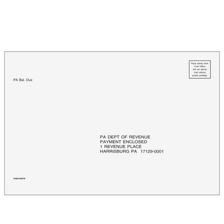 Pennsylvania Balance Due & E-file Envelope tax form envelope or kit product image