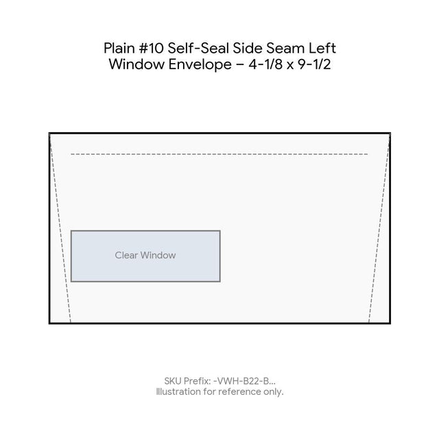 Plain #10 Self-Seal Side Seam Left Window Envelope – 4-1/8 x 9-1/2 product image