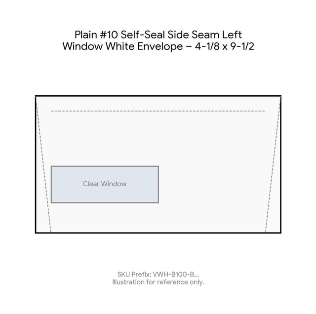 Plain #10 Self-Seal Side Seam Left Window White Envelope – 4-1/8 x 9-1/2 product image