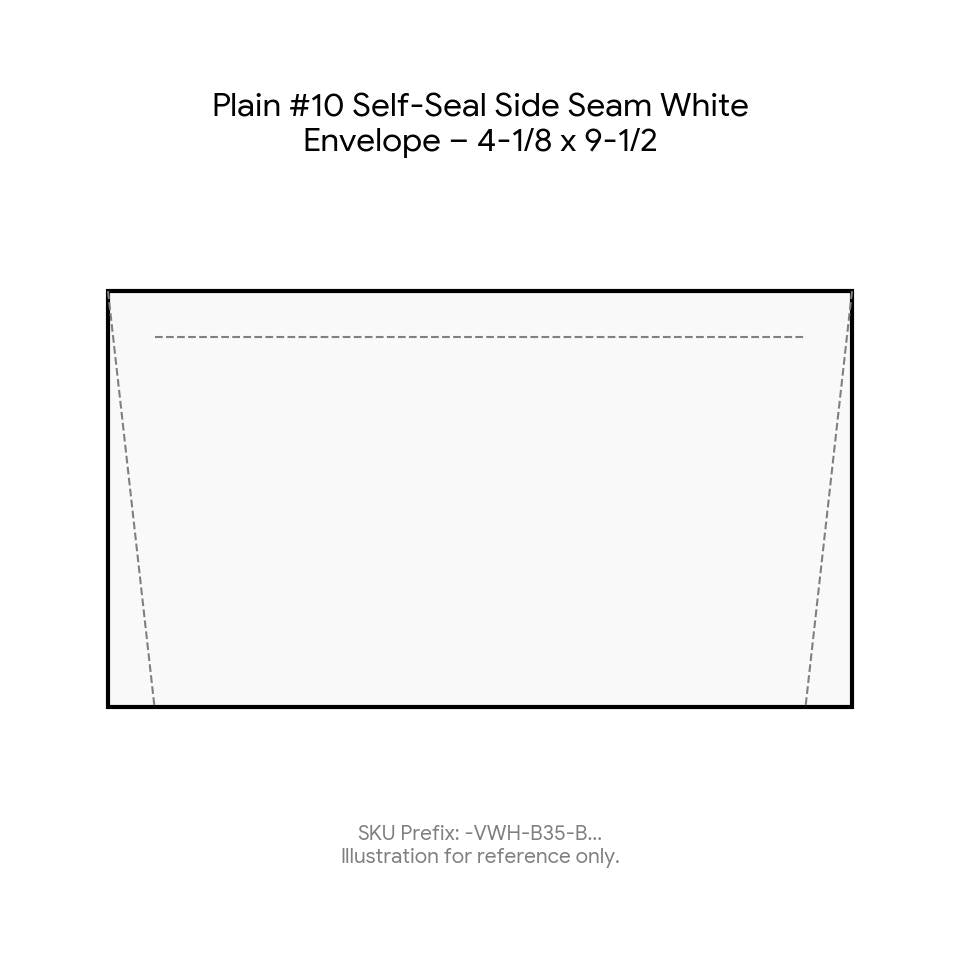 Plain #10 Self-Seal Side Seam White Envelope – 4-1/8 x 9-1/2 product image