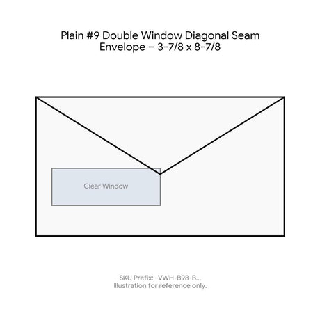 Plain #9 Double Window Diagonal Seam Envelope – 3-7/8 x 8-7/8 product image