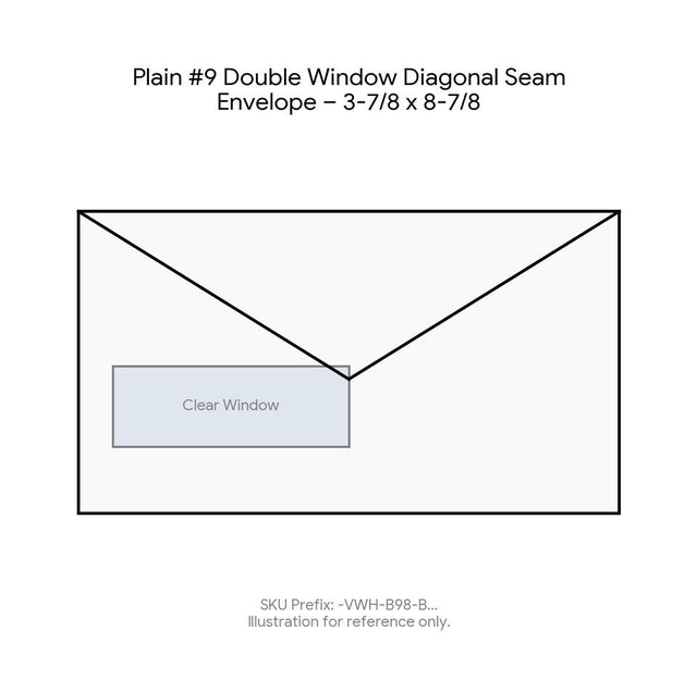 Plain #9 Double Window Diagonal Seam Envelope – 3-7/8 x 8-7/8 product image