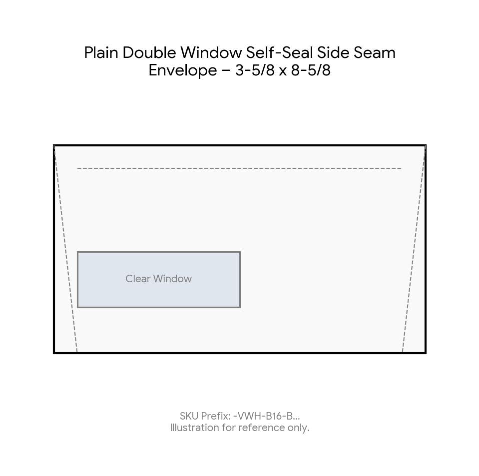 Plain Double Window Self-Seal Side Seam Envelope – 3-5/8 x 8-5/8 product image