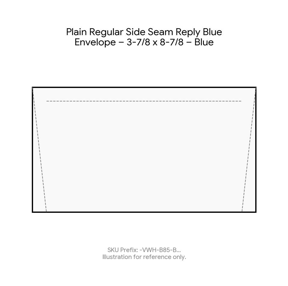 Plain Regular Side Seam Reply Blue Envelope – 3-7/8 x 8-7/8 – Blue product image