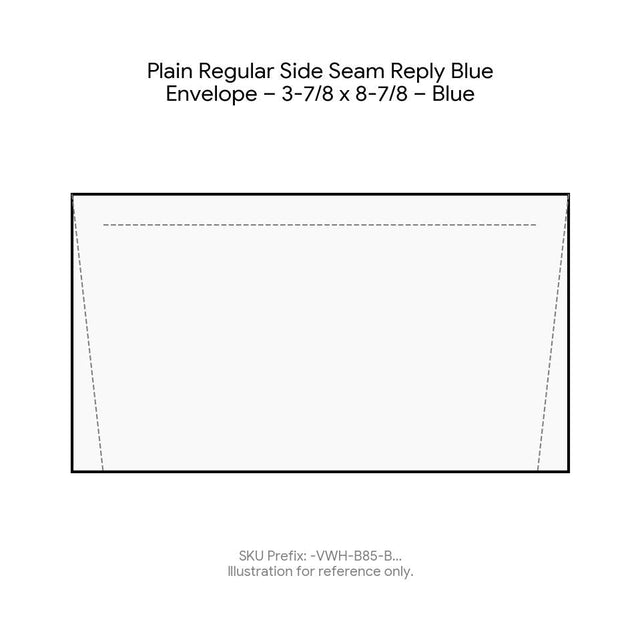 Plain Regular Side Seam Reply Blue Envelope – 3-7/8 x 8-7/8 – Blue product image