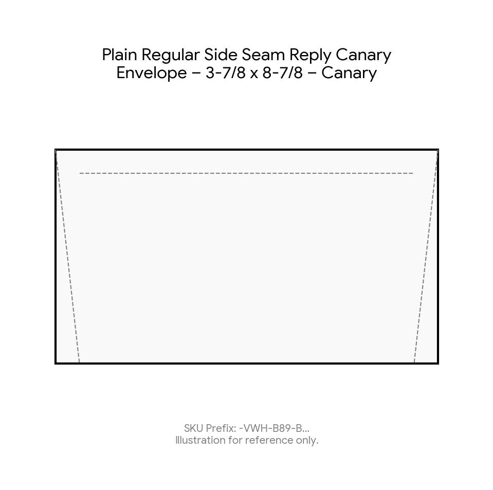 Plain Regular Side Seam Reply Canary Envelope – 3-7/8 x 8-7/8 – Canary product image