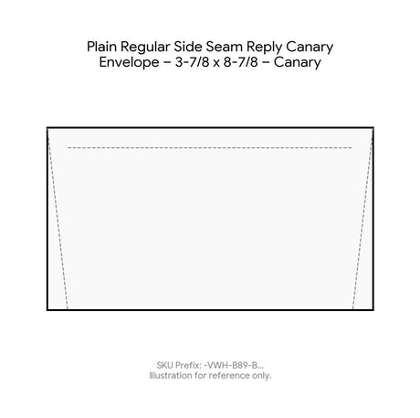Plain Regular Side Seam Reply Canary Envelope – 3-7/8 x 8-7/8 – Canary product image