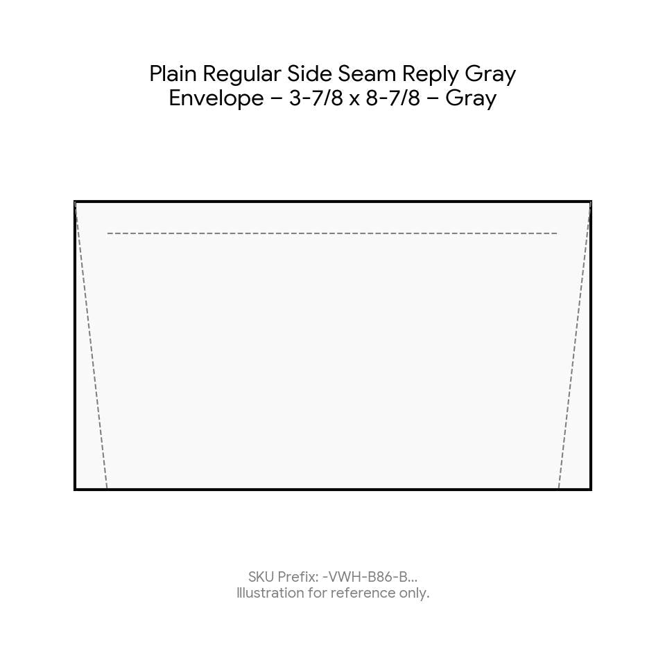 Plain Regular Side Seam Reply Gray Envelope – 3-7/8 x 8-7/8 – Gray product image