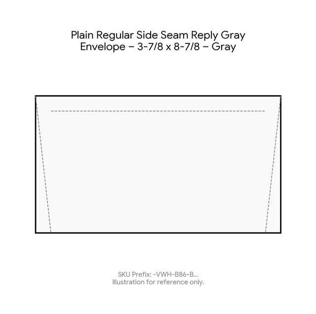Plain Regular Side Seam Reply Gray Envelope – 3-7/8 x 8-7/8 – Gray product image
