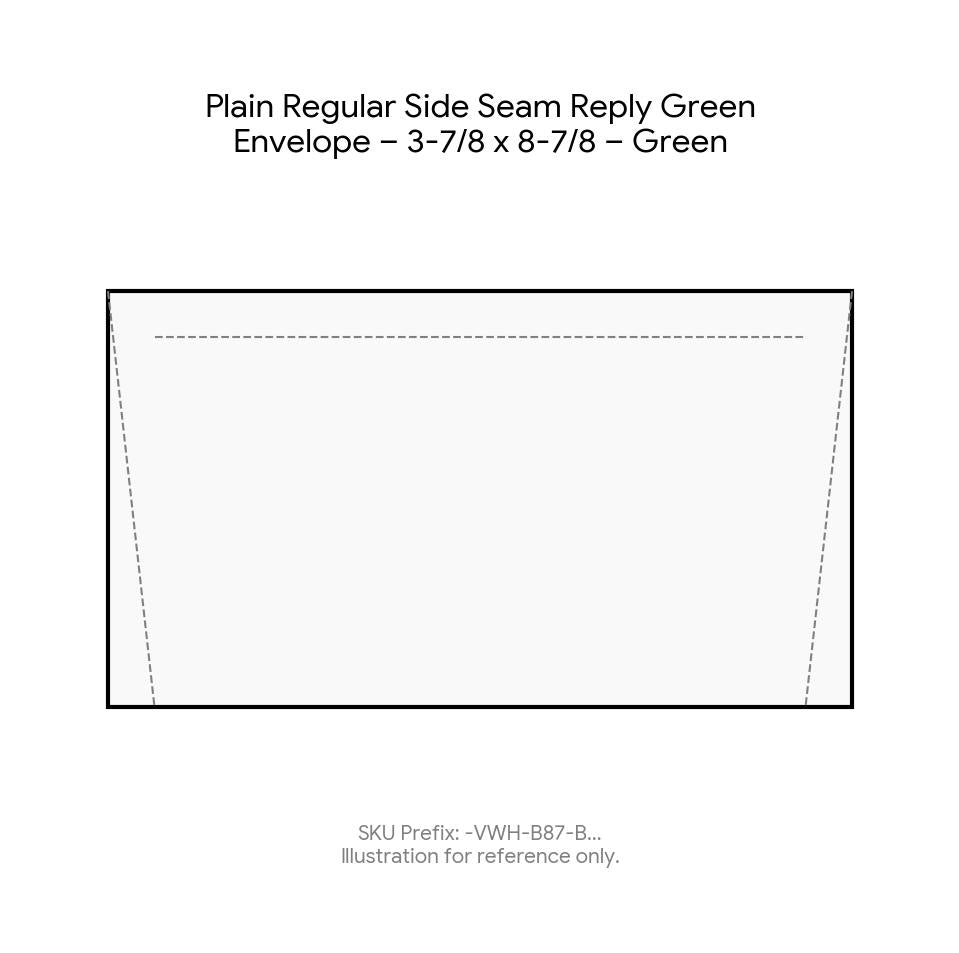 Plain Regular Side Seam Reply Green Envelope – 3-7/8 x 8-7/8 – Green product image