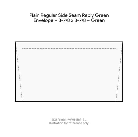 Plain Regular Side Seam Reply Green Envelope – 3-7/8 x 8-7/8 – Green product image