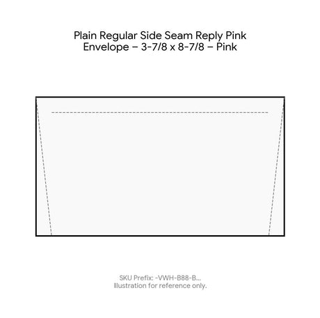 Plain Regular Side Seam Reply Pink Envelope – 3-7/8 x 8-7/8 – Pink product image